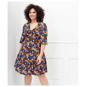 NEW NWT Eloquii Multicolor Floral Dress Size 16 short sleeve dress Coachella